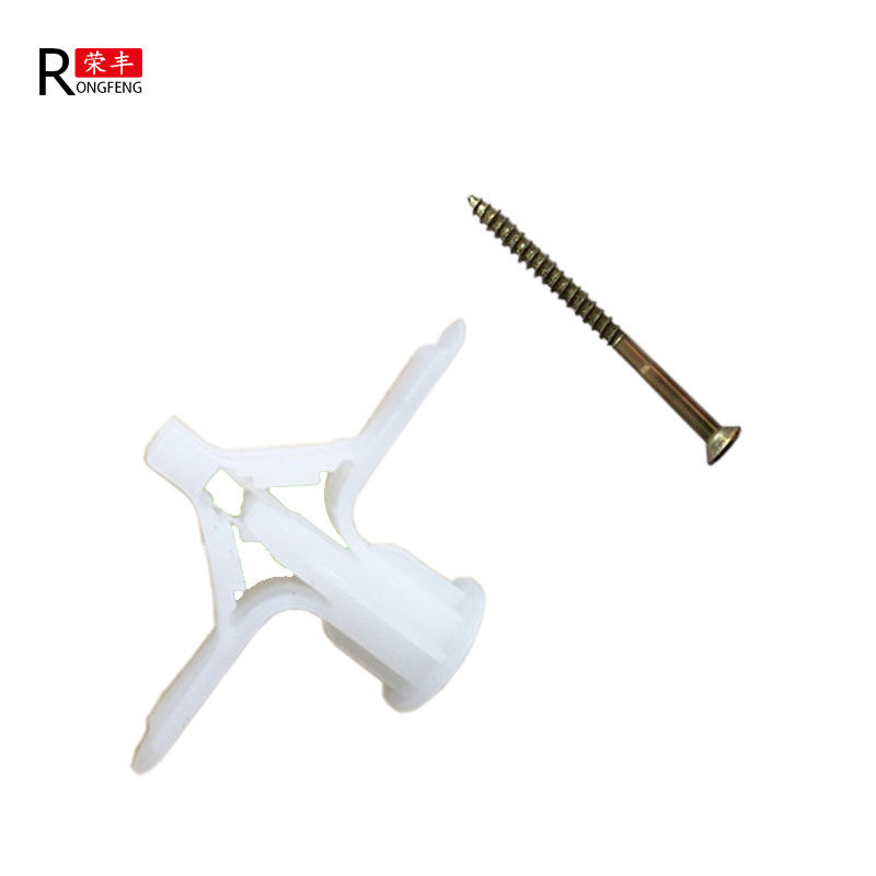 Multi Functional Plastic Toggle Anchors Mating Screw Nail , Plastic Butterfly Anchors