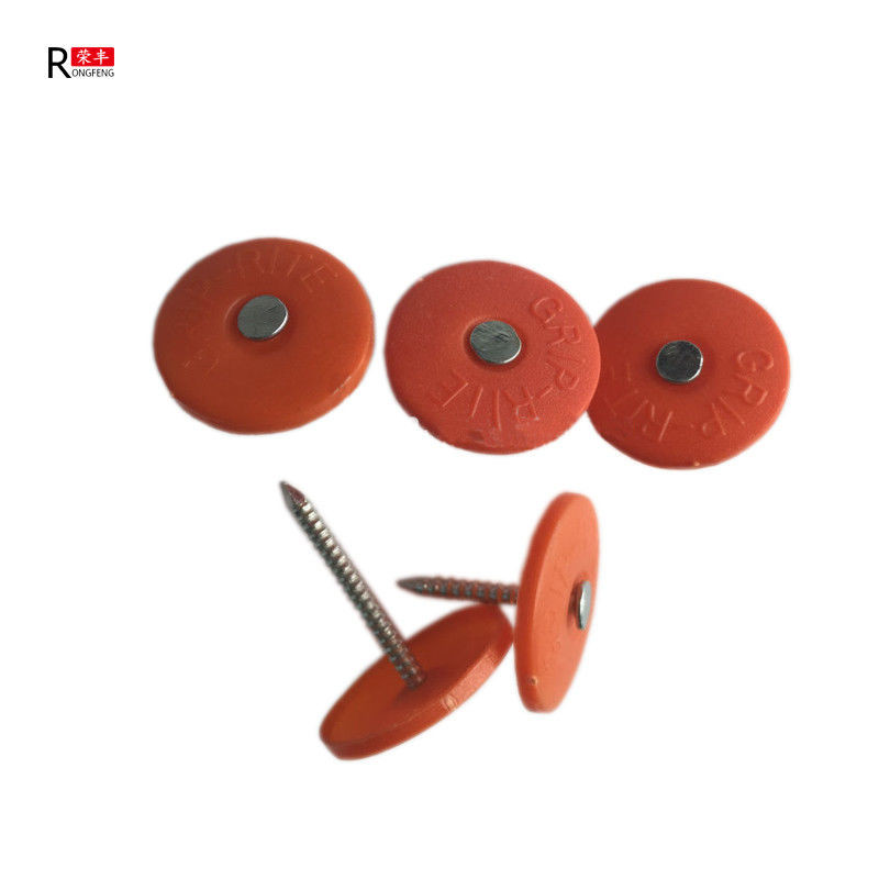 PE PP Plastic Round Cap Roofing Nails With Umbrella Head 1'' Width