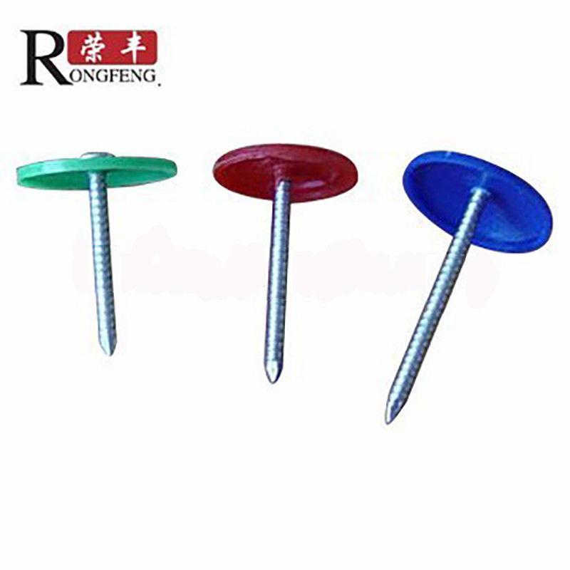 Hot Electro Galvanized Plastic Cap Roofing Nails 7/8"*12G
