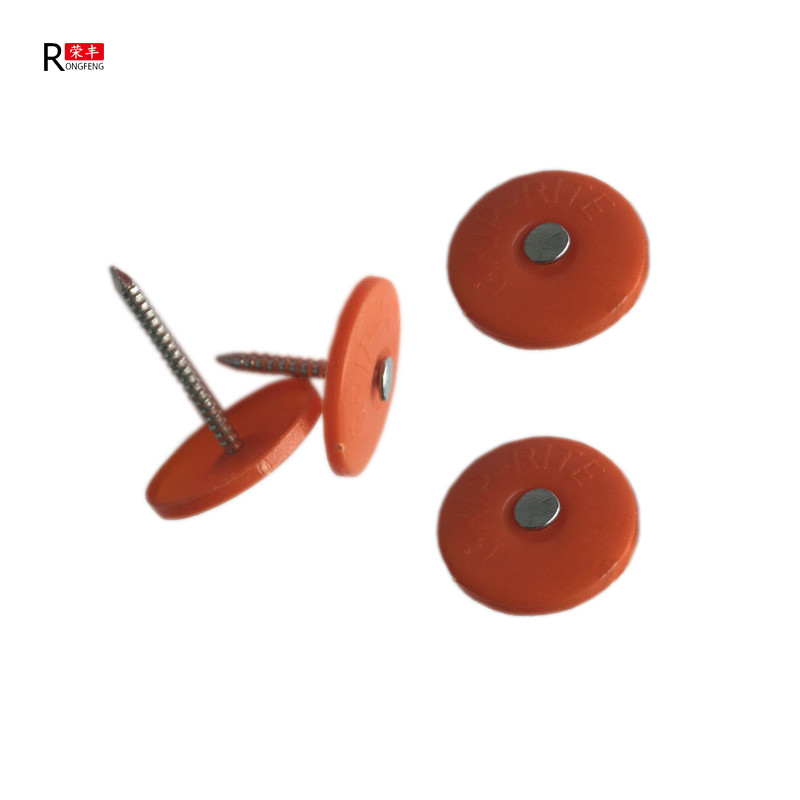 Rigid Plastic Cap Roofing Nails Screw Shank Type For Furniture